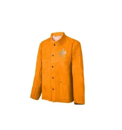 Total Leather Welding Jacket L Size 1.1-1.3mm with Spilt Cowhide, Scribe Pocket, Metalsnaps, FR Thread Stiched TSP20103