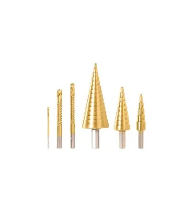 Total Step Drill Bit Set with Saw Drill TACSD2061 (Pack of 6pcs)