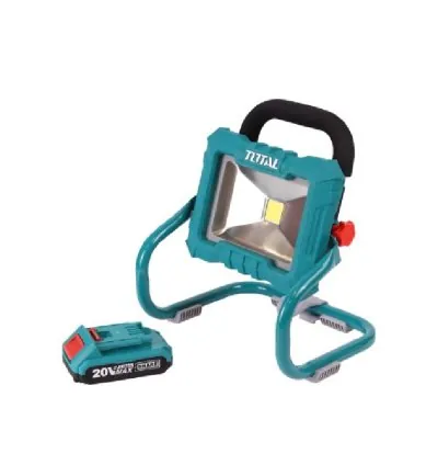 Total Cordless Portable LED Work Lamp 20W with 1pcs 20V 2.0AH Battery & Charger TWLI2025