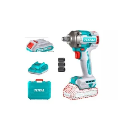 Total Cordless Impact Wrench 1/2" Lithium-ion 20V with Brushless Motor, Integrated LED Work Light, Battery & Charger TIWLI2040