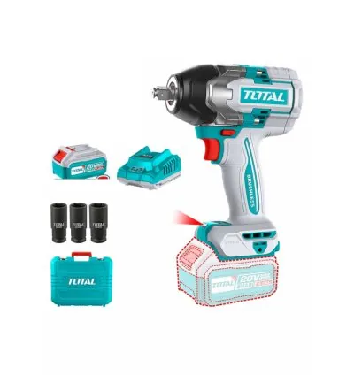 Total Cordless Impact Wrench 1/2" Lithium-ion 20V with Brushless Motor, Integrated LED Work Light, Battery & Charger TIWLI2085