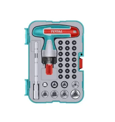 Total Screwdriver Bit Set with T-Handle Wrench TACSD30316 (Pack of 31pcs)