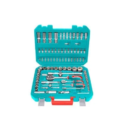 Total Socket Set 1/4" & 1/2" with Three Colour Soft Handle, Chromed Plated, Heat Treated THT421942 (Pack of 94pcs)