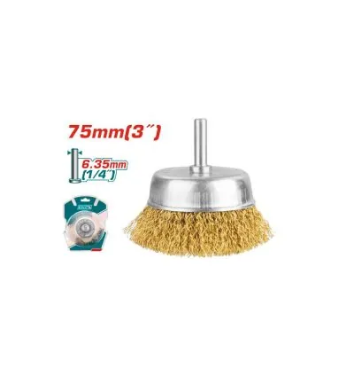 Total Wire Cup Brush with Shank 75mm/3" TAC33031