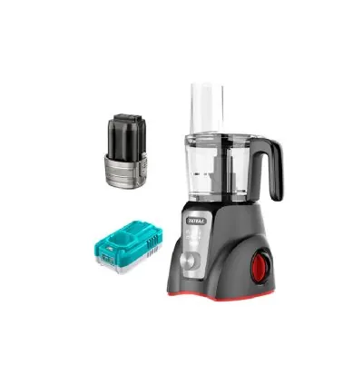 Total Cordless Food Processor 250W DC 16V Lithium-ion with 2 Speed Control, 3 Functions, LED Display, Steel Blades TMG027K