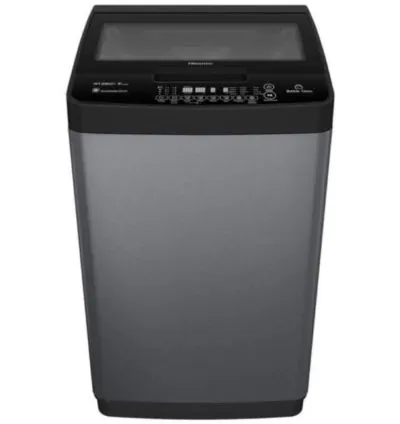 Hisense Washing Machine 8kg Fully Automatic, Top Load, Bubble Clean, Smart Fuzzy, Time Delay, Titanium Silver WTJA802T