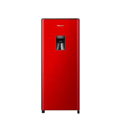 Hisense Refrigerator 177L Single Door, Water Dispenser, Chiller Zone, Anti Bacteria Door Seal, Recessed Handle, Red H235RRE-WD