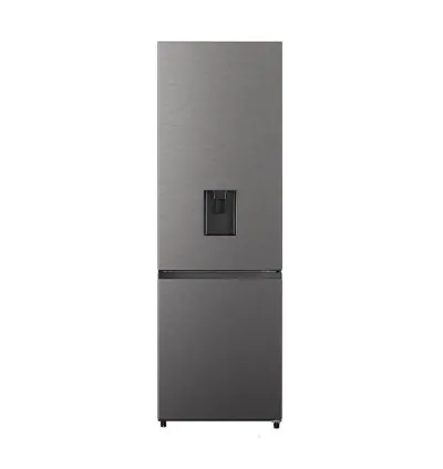 Hisense Refrigerator 347L Bottom Freezer Ultra-slim Water Dispenser, Frostless Technology, Soft LED Lighting, Low Noise, Titanium Inox H450BIT-WD