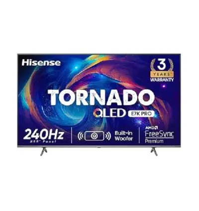 Hisense 55" Smart UHD 4K Quantum ULED TV with Dolby Vision Atmos, HDR 10+, 240Hz HRR Panel, 4K Resolution, Channel Speakers with Sub Woofer , Dolby Audio Sound 55E7K