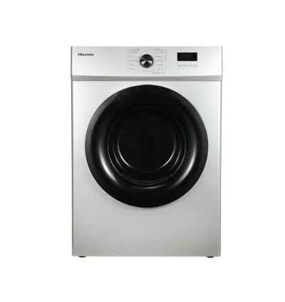 Hisense Dryer 8kg, Front Load, Fuzzy Control, LED Display, Double Water Inlets, Power Off Memory, Stainless-Steel Tub, Crease-Resist, Silver DV1W801UT
