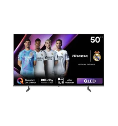 Hisense 50" QLED UHD 4K Smart TV with Dolby Vision & Atmos, 4K AI Upscaler, Quantum Dot Colour, Voice Control, VIDAA 50Q6N