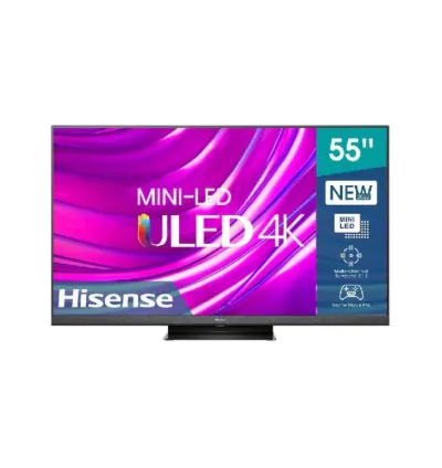Hisense Mini-LED Pro Quantom ULED UHD 4K Smart TV with Quantum Dot Colour, Dolby Vision IQ, HDR 10+, Game Mode Pro, Voice Remote 55U8H/K