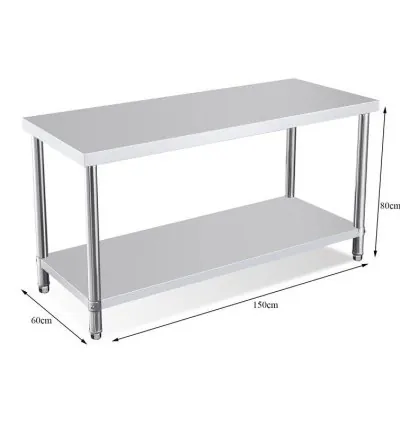 Generic Commercial Working Table 1.5m Stainless Steel