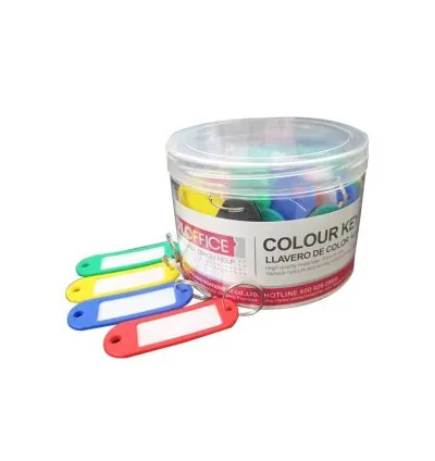 DL Office Keychain Color Key ID Label Tags with Keyring 50pcs