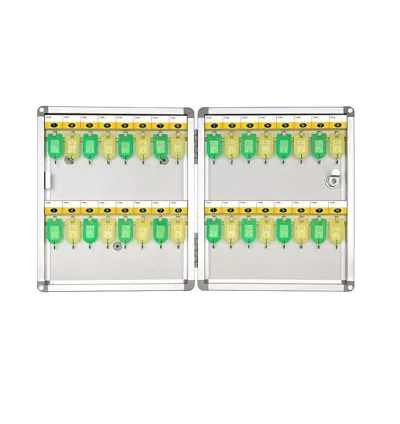 Defelom Key Box Aluminium Cabinet with Key Lock 32 Keys (Keychains not Included)