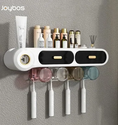 Generic Toothbrush Holder Set Toothbrush Storage Rack Automatic Toothpaste Squeezer Dispenser All-in-One Bathroom Accessories