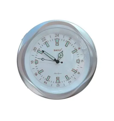 Generic High Quality, Elegant Design Medium Size Battery Operated Luminous Glow In The Dark Round Shaped Analog Silent Quartz Wall Clock White/Silver Border