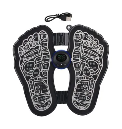 EMS Rechargeable/Wireless Foldable Foot Massager Mat with Muscle Stimulator 6 Modes, Muscle Pain Relief Physiotherapy Foot Massage Pad, Foot Massage for Improving Blood Circulation