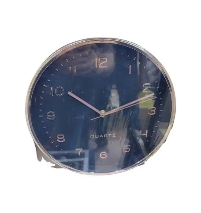 Generic High Quality Fashionable/Elegant Simple Design Medium Size Battery Operated Round Shaped Analog Silent Quartz Wall Clock Black/Bronze N78626