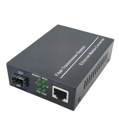 Fiber Optical Media Converter 1 Port SFP to 1 RJ45 Gigabit Optical Fiber Ethernet 10/100/1000M