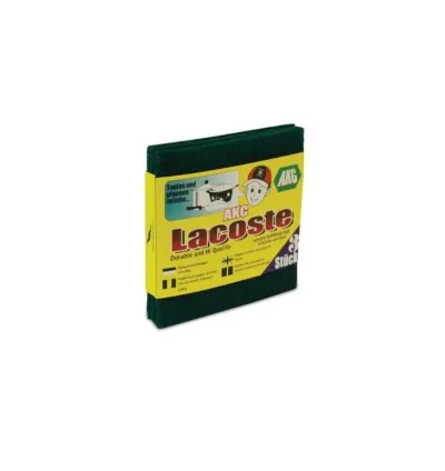 AKC Lacoste Scouring Pads 13x13cm Green 3pcs x120 Packs (Pack of 360Pcs)