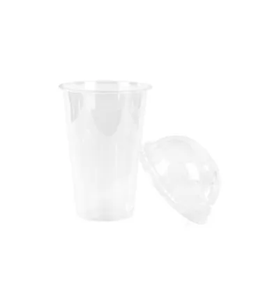 Khaleej Pack Clear Pet Glass 12 OZ with Dome Lid (Pack of 1000)