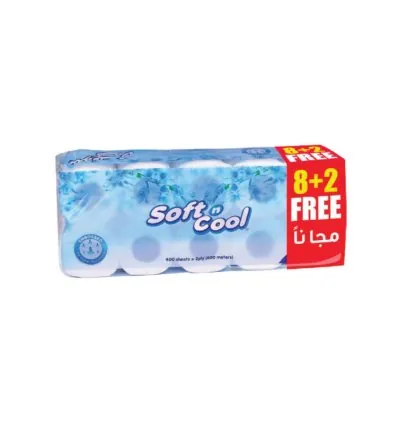 Soft n Cool Toilet Roll 400 Sheets x 2 Ply (Pack of 10)