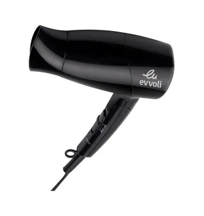 Evvoli Hair Dryer 1500W with 4 Speeds, Foldable Handle Black EVHC-HD1500B