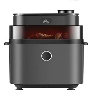 Evvoli Air Fryer 8L Digital Control Panel Display, 8 Preset Programs with Juicy and Crisper Plate and Water Tank1650W Black EVKA-AF8008D