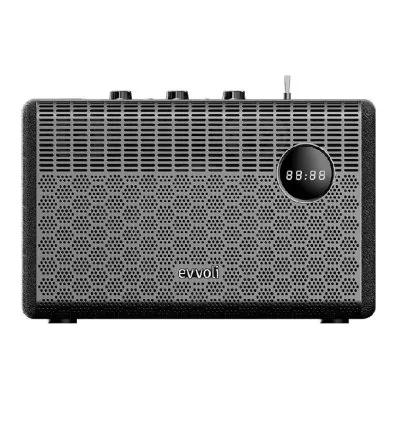 Evvoli Retro Bluetooth Speaker 50W Portable Heavy Bass Speaker Black EVAUD-RB51A