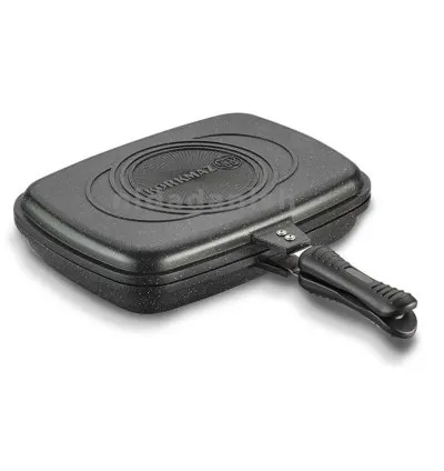 Korkmaz Duplo Douple Alu Grill Frypan 34x25x8cm - Black A1469