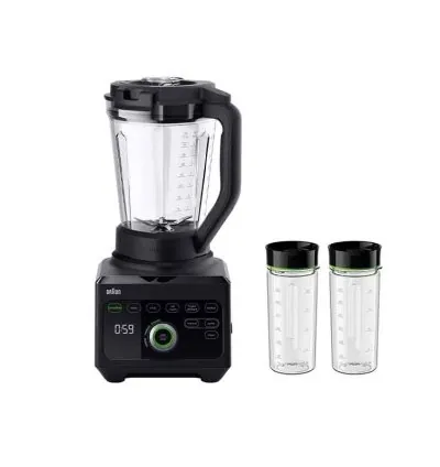 Braun Blender 2L 1600W PowerBlend 9 Unique Triangular Jug, 10 Manual Speed ??Settings Plus Pulse, Motor JB901AI-JB9042BK