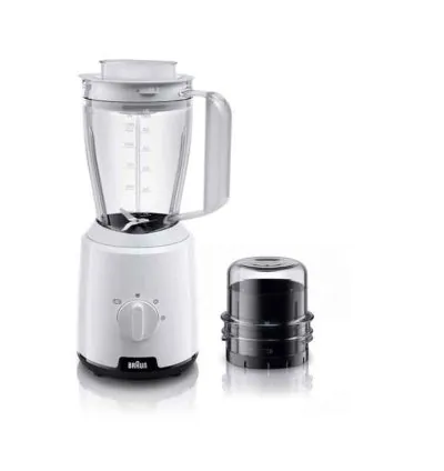 Braun Blender 2L 600w PowerBlend1 With Grinder Triangular Plastic BPA Free Jug, 2 Speed, Ice Crushing Function, JB101AI White
