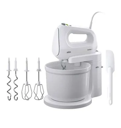Braun 2 in 1 Hand and Stand Mixer 3L With Attachments 400W 4 Speeds + Turbo Automatic Driven HM101AI-HM1070WH