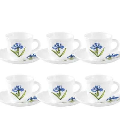La Opala Cup & Saucer 6pcs Set Royal Iris 220ml LR022
