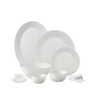 La Opala Dinner Set Ivory White 38 Pieces L1038