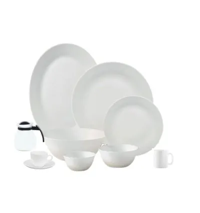 La Opala Dinner Set Ivory White 47 Pieces L1047