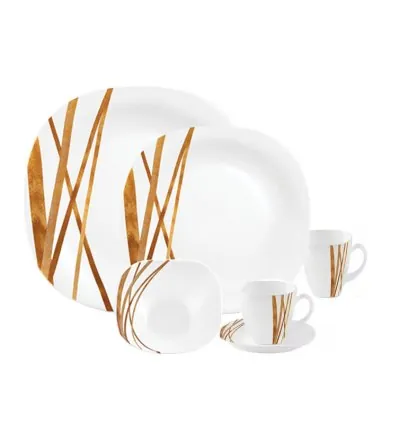La Opala Dinner Set Quadra Golden Shades 38 Pieces LG038