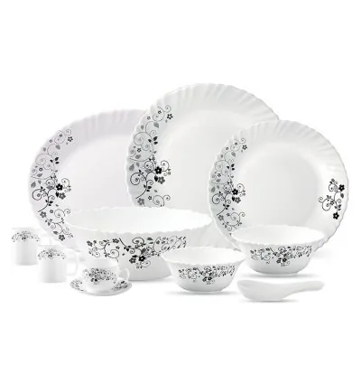 La Opala Dinner Set Mystrio Black Classique 44 Pieces LM044