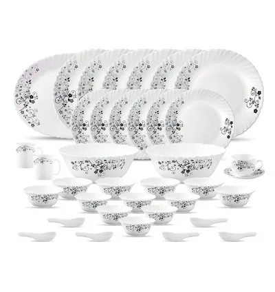 La Opala Dinner Set Mystrio Black Classique 47 Pieces LM047