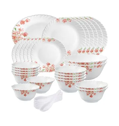 La Opala Dinner Set Aster Pink Classique 38 Pieces LP038