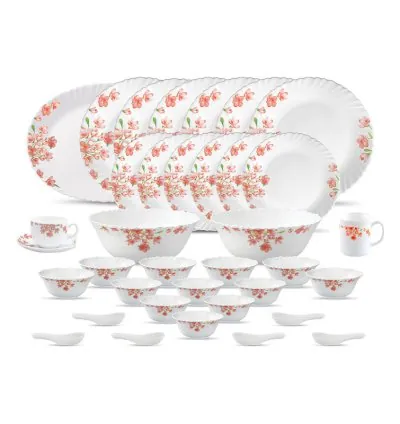 La Opala Dinner Set Aster Pink Classique 47 Pieces LP047