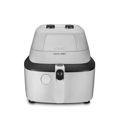 De'Longhi Low Oil Fryer 1400w 1.7L with Lid IdealFry Hot Air Fryer Single White Stand-Alone - 1.25 kg, Single, White, Rotary FH2101
