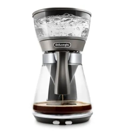 De'Longhi Coffee Maker Clessidra Drip 1.25L 1800W 10 Cups Auto-Shut Off Water Level Indicator Glass Carafe Anti Drip Keep Warm Award Winning Design ICM17210