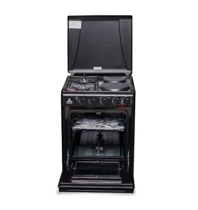 Delta Cooker 50x50cm Gas Oven 2 Gas 2 Electric Silver with Black DGC22B