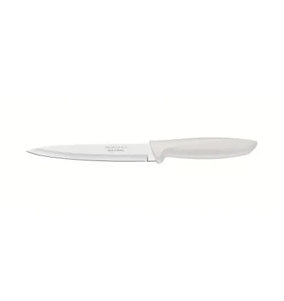 Tramontina Plenus Utility Knife with 6" Stainless Steel Blade and Off White Polypropylene Handle 23424/136
