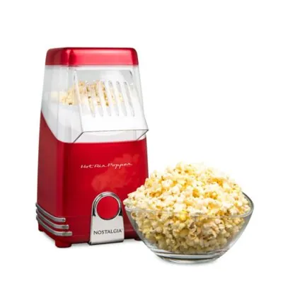 Nostalgia Popcorn Maker 1040W Hot Air Red and Clear BPA Free