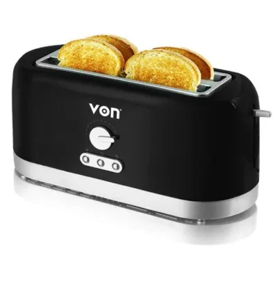 Von Toaster 4 Slice, Black VSTP0-4MVK