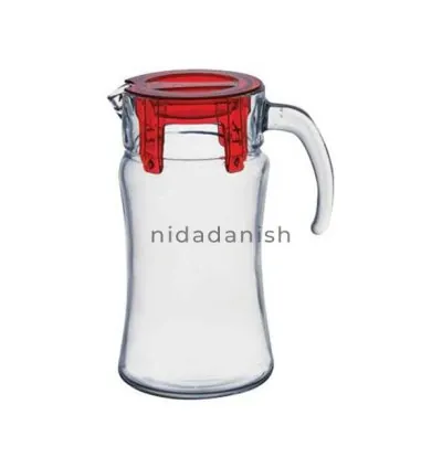 Pasabahce Jug Azur Red Lid 1.4Ltr 43018