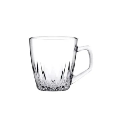 Pasabahce Safir Mugs 250ml 6pcs Crystal Look, Refined Design, Dishwasher Safe 55713